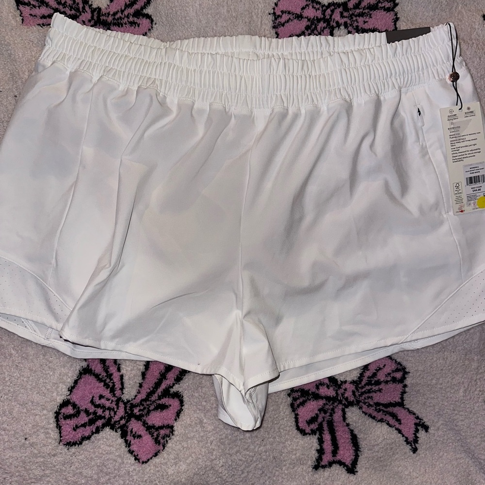 CALIA Run Collection Mid-Rise Infinity White Athletic Shorts - NWT Large